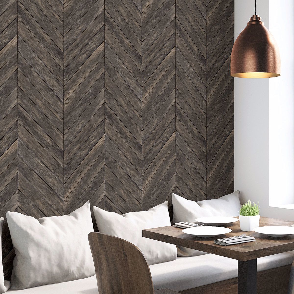 Wildwood Walnut Peel and Stick Wallpaper - Brewster Wallcovering