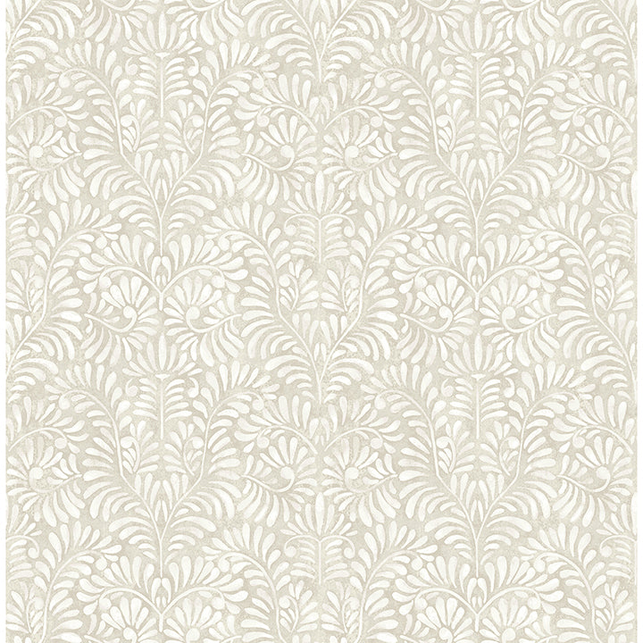 Picture of Elma Taupe Fiddlehead Wallpaper