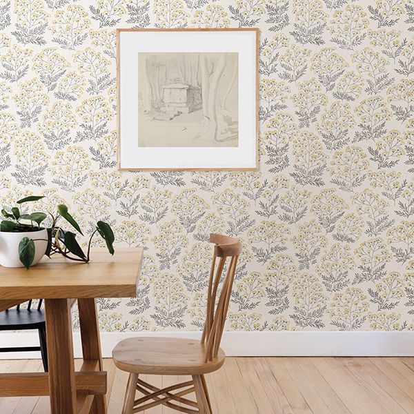 Yellow Wethersfield Peel and Stick Wallpaper - Brewster Wallcovering