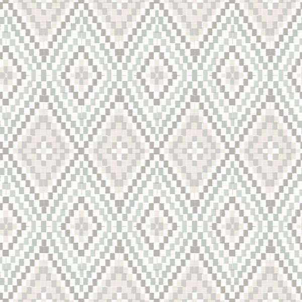 Picture of Ganado Grey Geometric Ikat Wallpaper