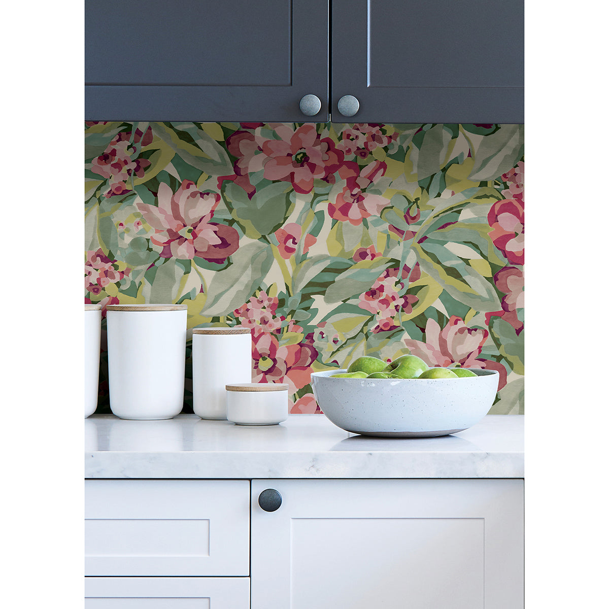 Wine Belles Fleurs Peel and Stick Wallpaper - Brewster Wallcovering