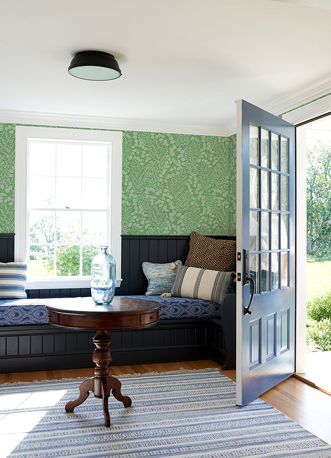 Elin Green Berry Botanical Wallpaper - Brewster Wallcovering