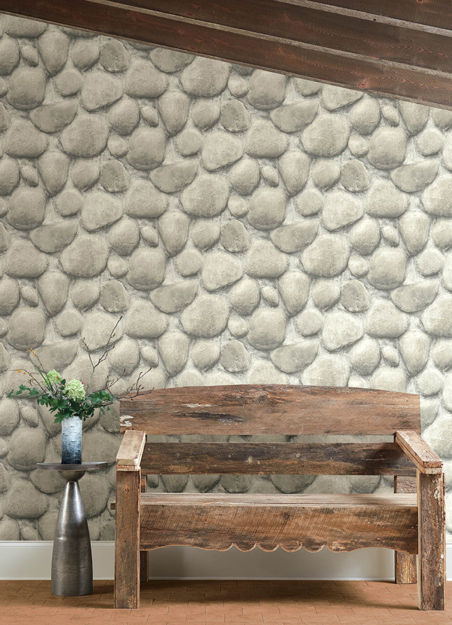 Root Rock Brown Wallpaper - Brewster Wallcovering