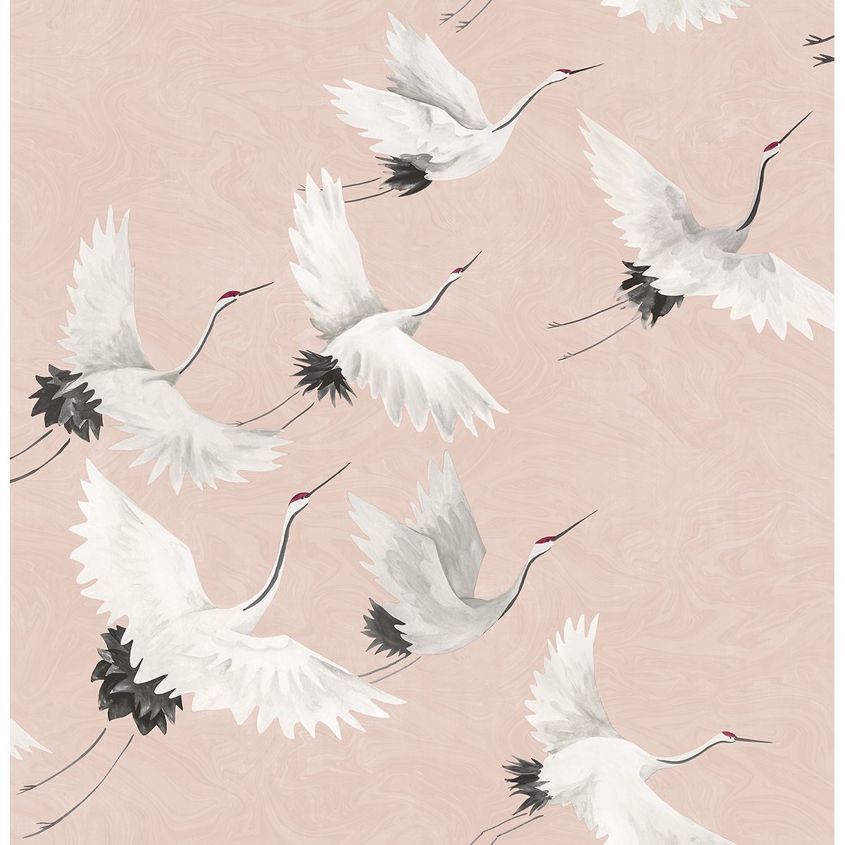 Picture of Windsong Pink Crane Wallpaper