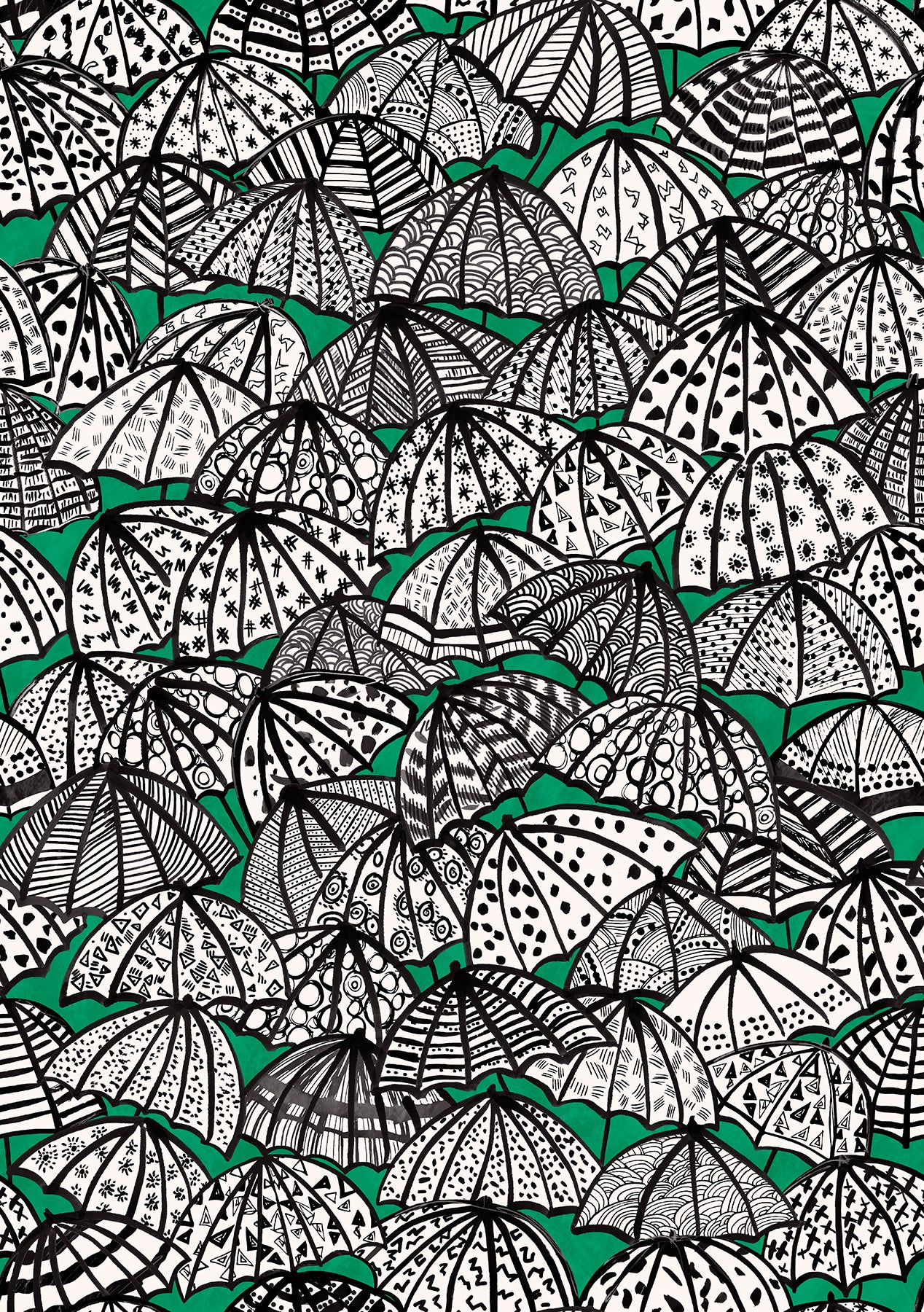 Picture of Dara Green Jolly Brollies Wallpaper