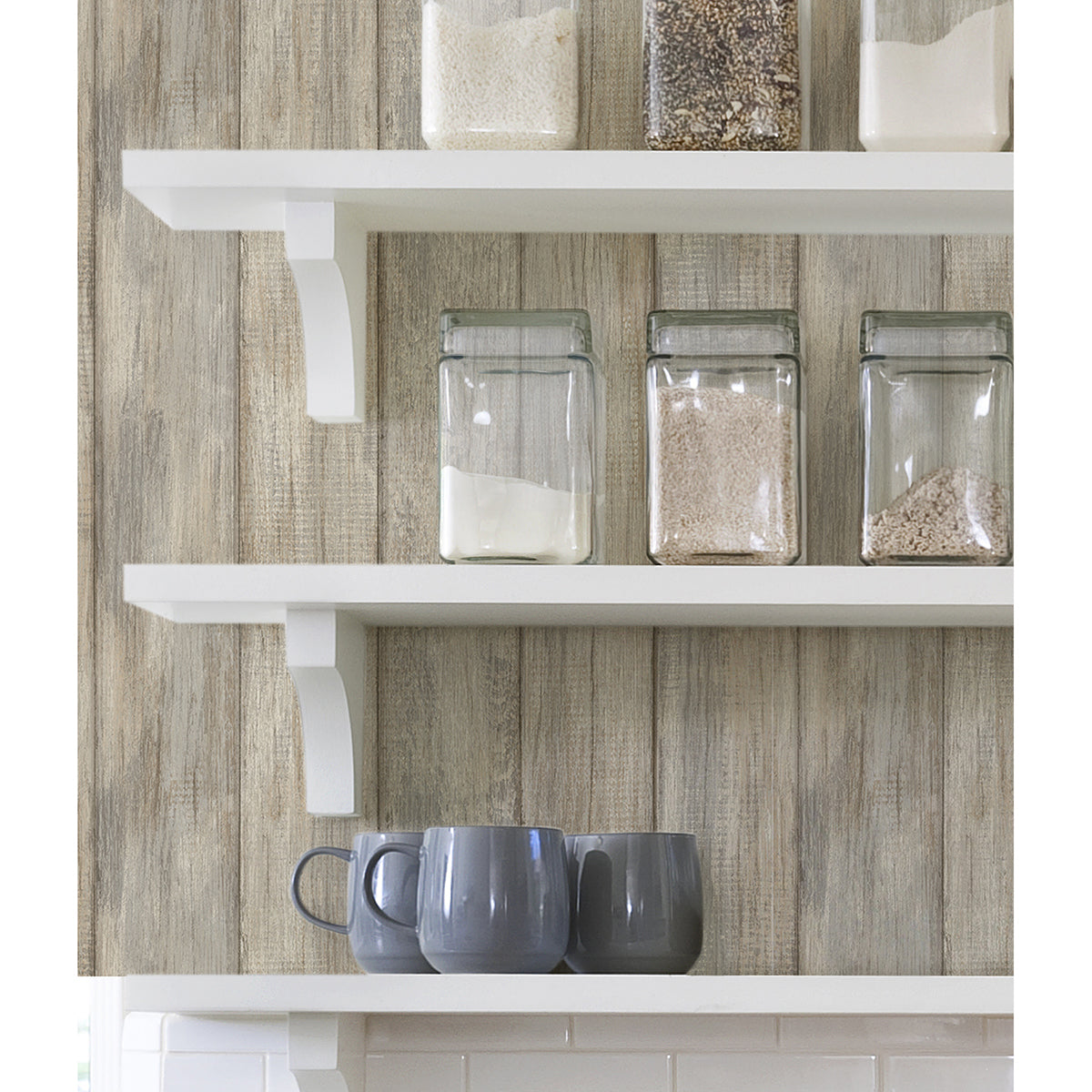 Kennebunkport Plank Peel and Stick Wallpaper - Brewster Wallcovering