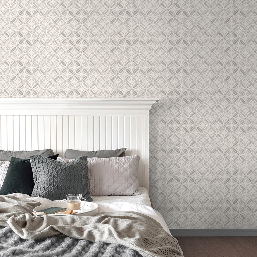 Morgrove Grey Trellis Wallpaper - Brewster Wallcovering