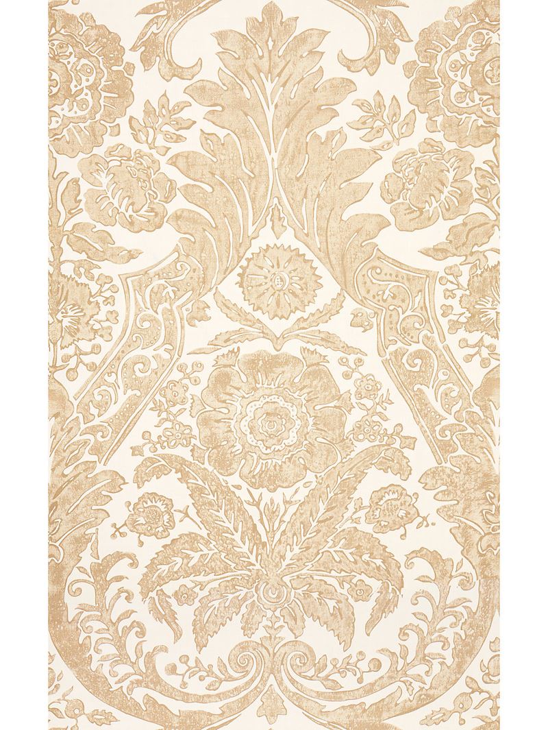 Scalamandre Wallpaper SC 0001WP88354 Luciana Damask Print Sand