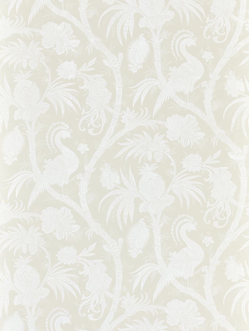 Scalamandre Wallpaper SC 0001WP88355 Balinese Peacock Alabaster