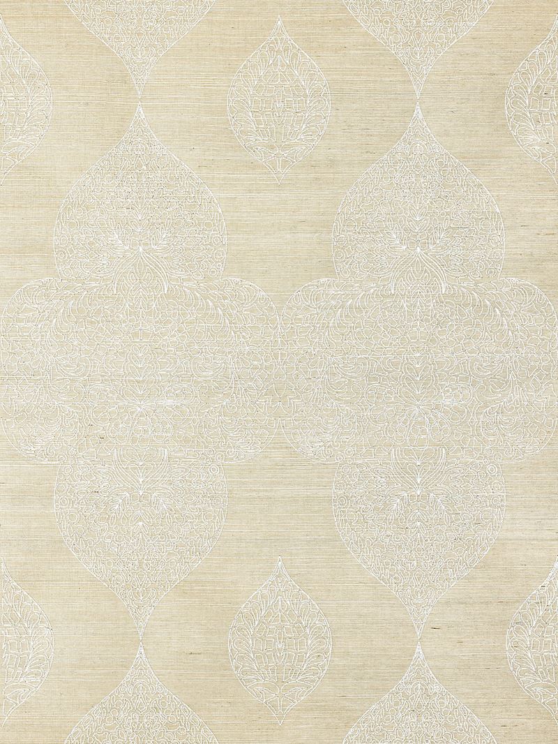 Scalamandre Wallpaper SC 0001WP88555 Taj Embroidered Sisal Chai