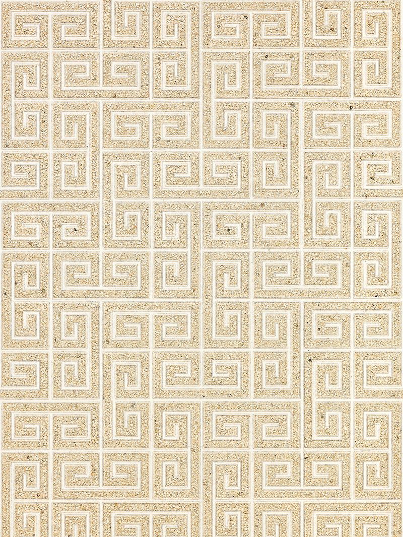 Scalamandre Wallpaper SC 0001WP88557 Fret Mosaic Grasscloth Sand
