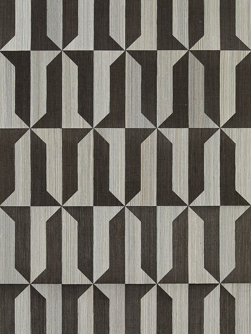 Scalamandre Wallpaper SC 0003WP88463 Mezzo - Sisal Steel & Black Pearl