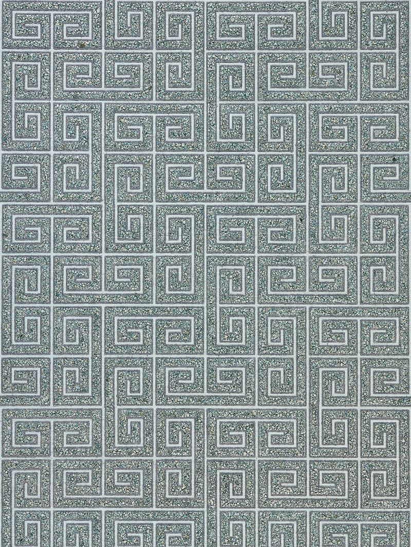 Scalamandre Wallpaper SC 0003WP88557 Fret Mosaic Grasscloth Mineral