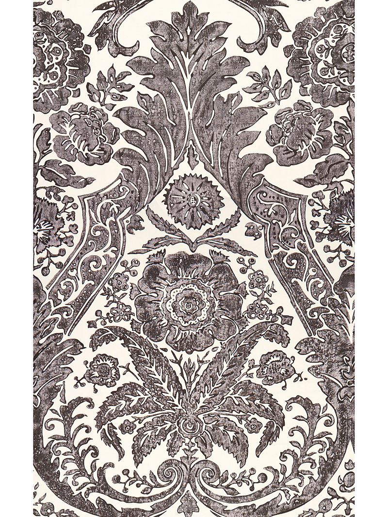 Scalamandre Wallpaper SC 0004WP88354 Luciana Damask Print Graphite