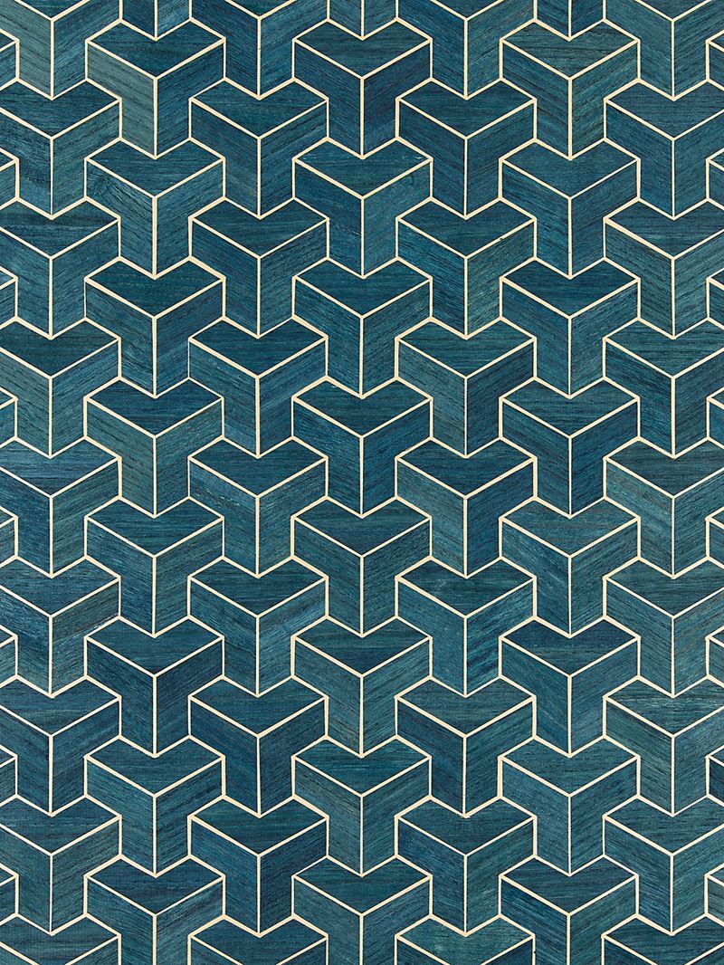 Scalamandre Wallpaper SC 0004WP88472 Forte - Wood Navy