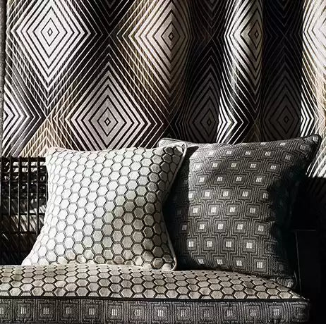 Garnier Vallin Silver/Cobalt - Osborne & Little - F6822-06 Fabric