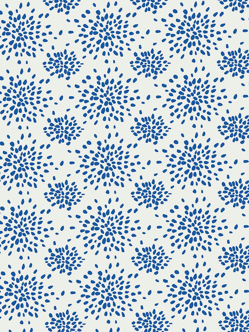 Scalamandre Wallpaper WHN000BP1020 Fireworks Blue On White