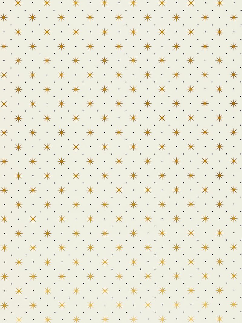 Scalamandre Wallpaper WHN00YYP1003 Trixie Gold/Black On White