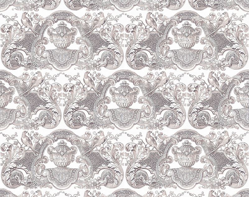 Scalamandre Wallpaper WNM0001WMMY William & Mary French Gray