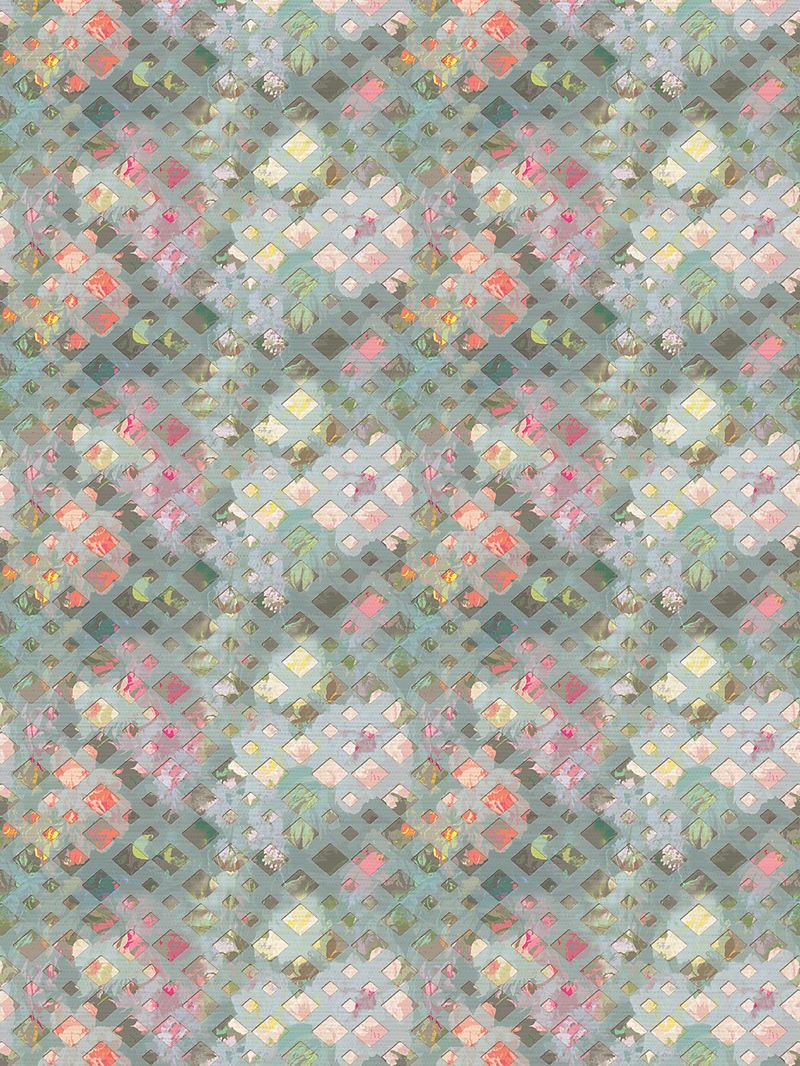 Scalamandre Wallpaper WNM0002DEFO Defosse Trellis Perlblau