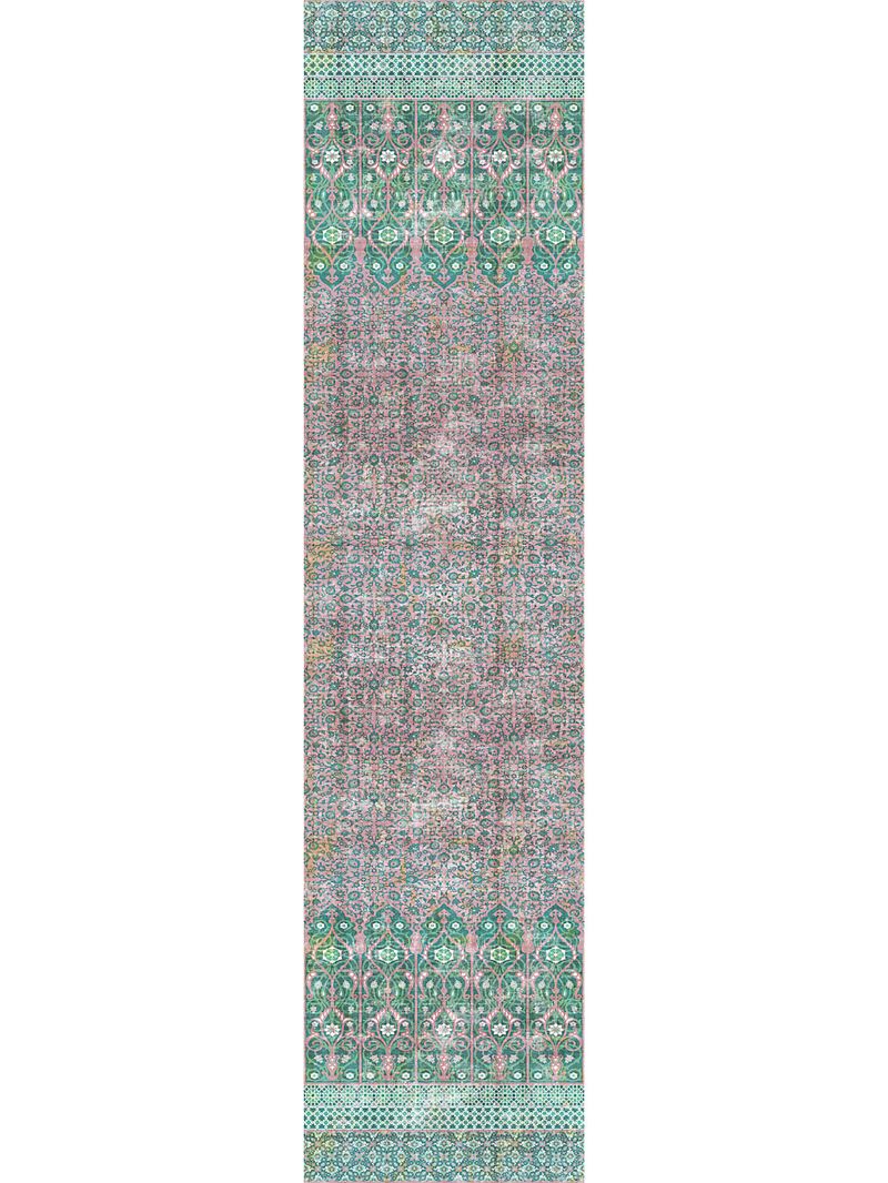 Scalamandre Wallpaper WNM1022IZNI Iznik Overdye - Panel Green Pink