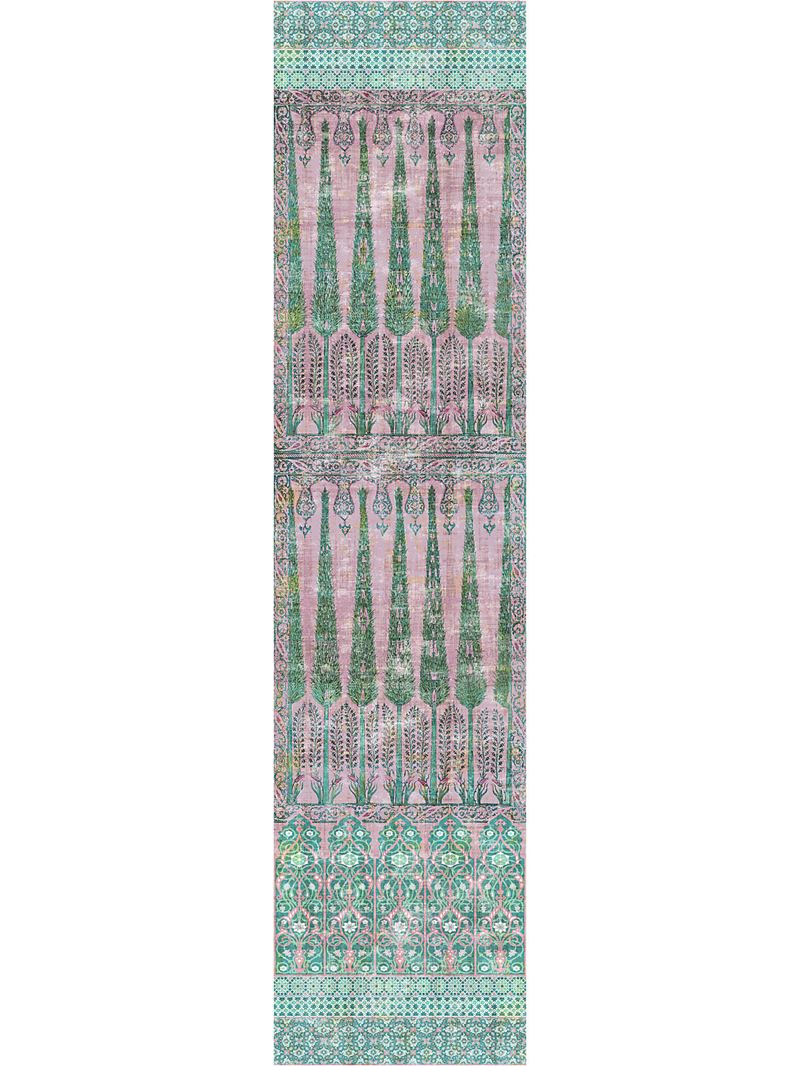 Scalamandre Wallpaper WNM1022TOPK Topkapi Garden - Panel Green Pink