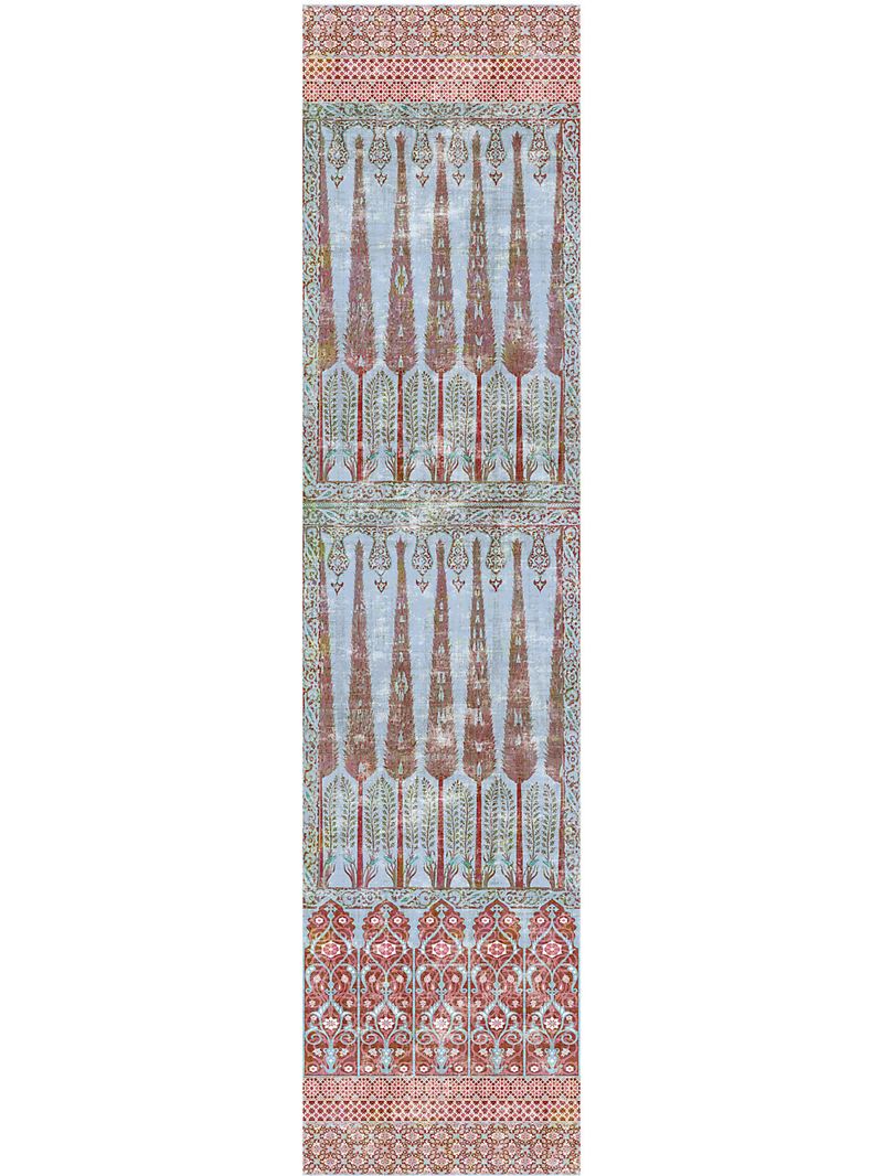 Scalamandre Wallpaper WNM1047TOPK Topkapi Garden - Panel Turquoise Red