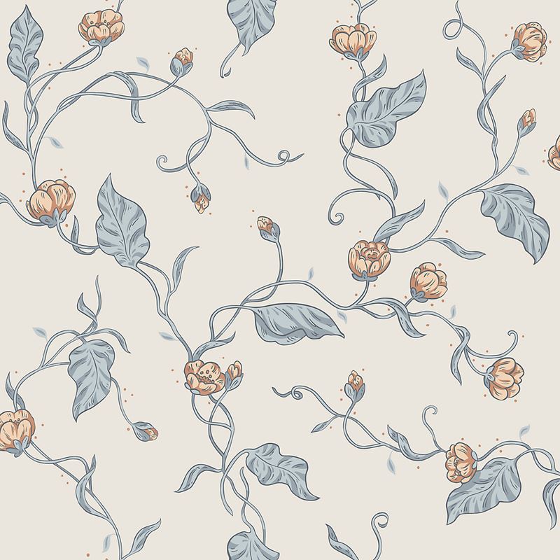 Scalamandre Wallpaper WSB00081400 Elmire Soft Blue