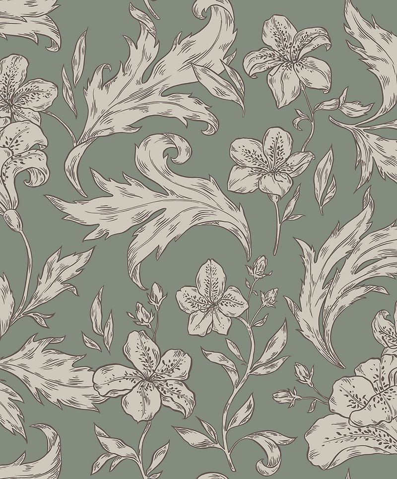 Scalamandre Wallpaper WSB00380813 Karin Forest Green