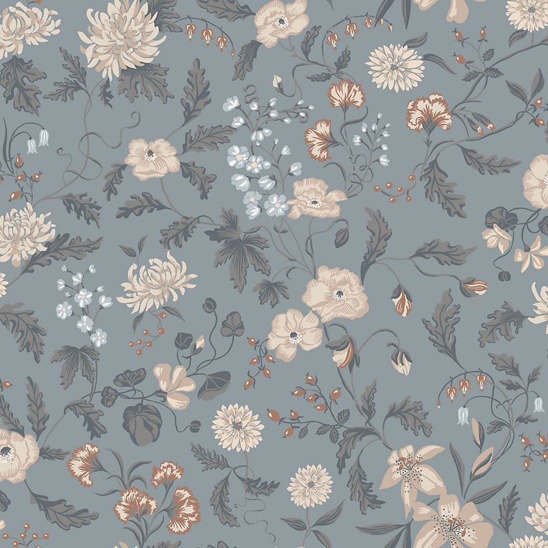 Scalamandre Wallpaper WSB006501016 Till Karin Folklore Blue