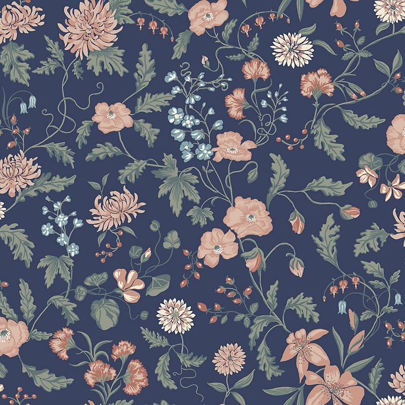 Scalamandre Wallpaper WSB006701016 Till Karin Midnight Blue