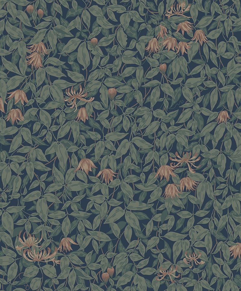 Scalamandre Wallpaper WSB00760838 Linnea Midnight Blue