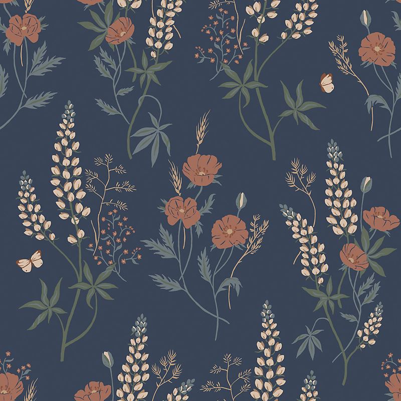 Scalamandre Wallpaper WSB00850427 Emma Classic Blue