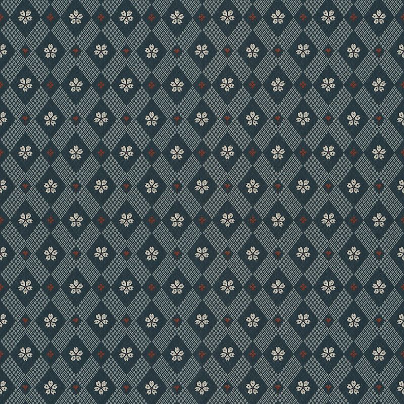 Scalamandre Wallpaper WSB00960238 Kimono Dark Blue