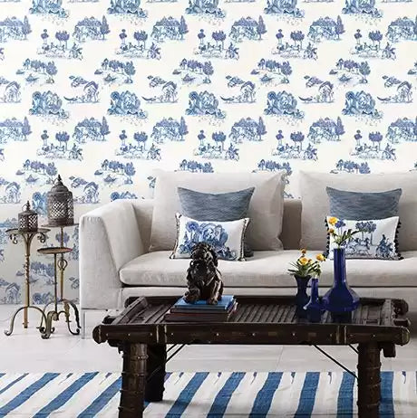 Durbar Zanskar Blue/White - Matthew Williamson - W6951-01 Wallcovering