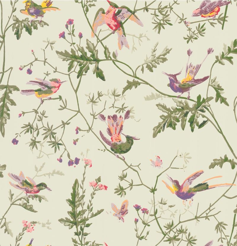 Cole & Son Wallpaper 100/14070.CS Hummingbirds Green Multi-Colour