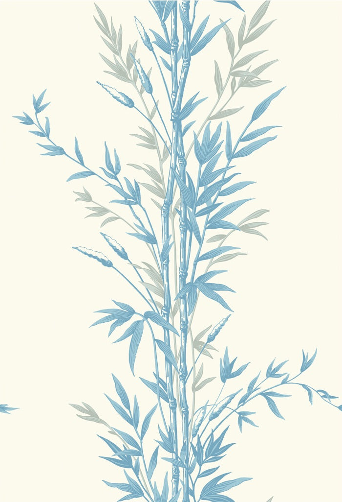 Cole & Son Wallpaper 100/5022.CS Bamboo Blue On Ivory