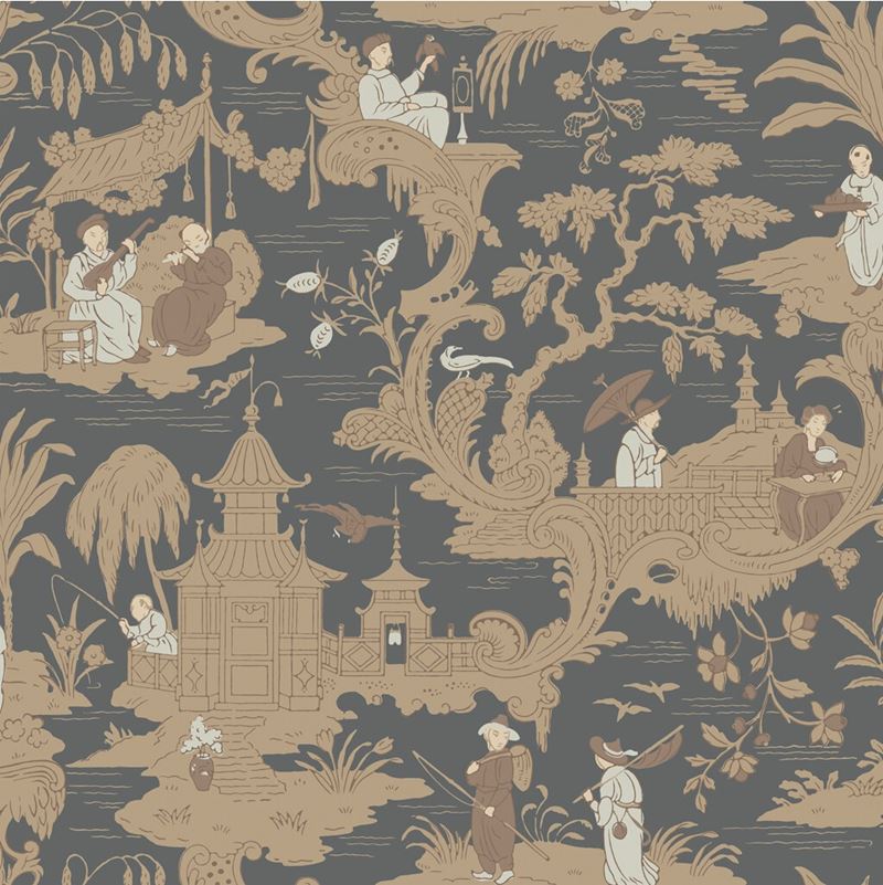 Cole & Son Wallpaper 100/8040.CS Chinese Toile Charcoal