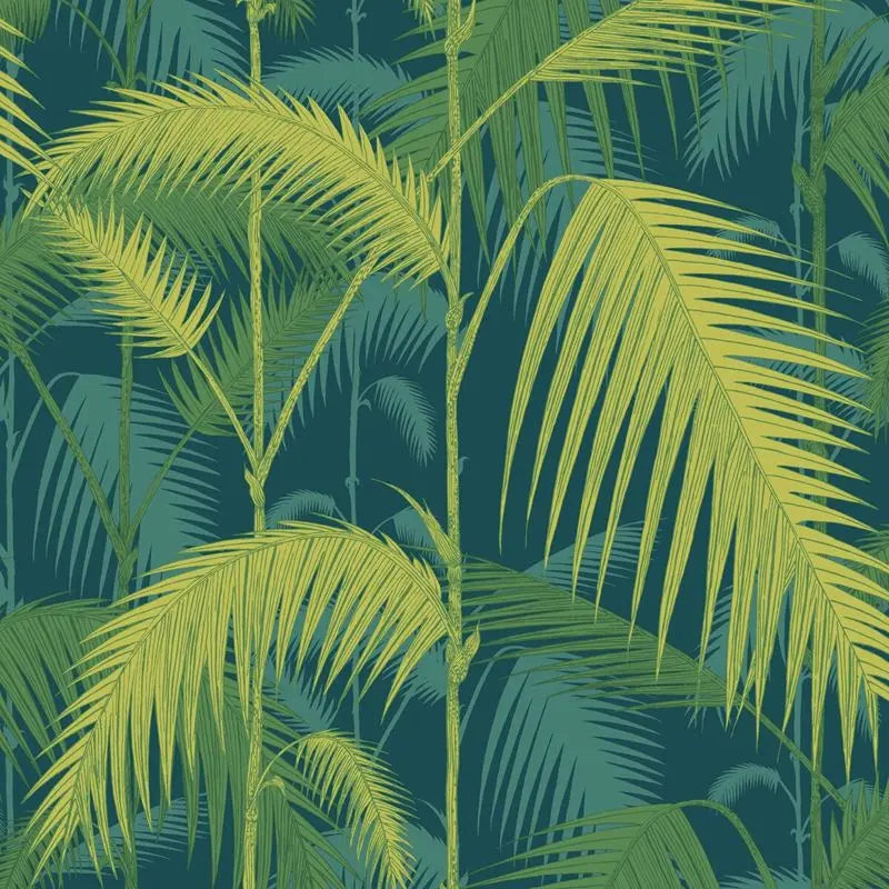 Cole & Son Wallpaper 112/1002.CS Palm Jungle Petrol/Lime