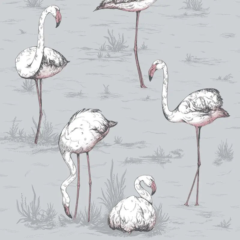 Cole & Son Wallpaper 112/11040.CS Flamingos Grey