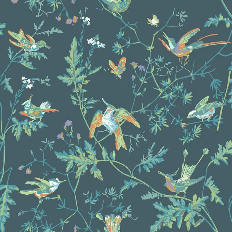 Cole & Son Wallpaper 112/4014.CS Hummingbirds Viridian