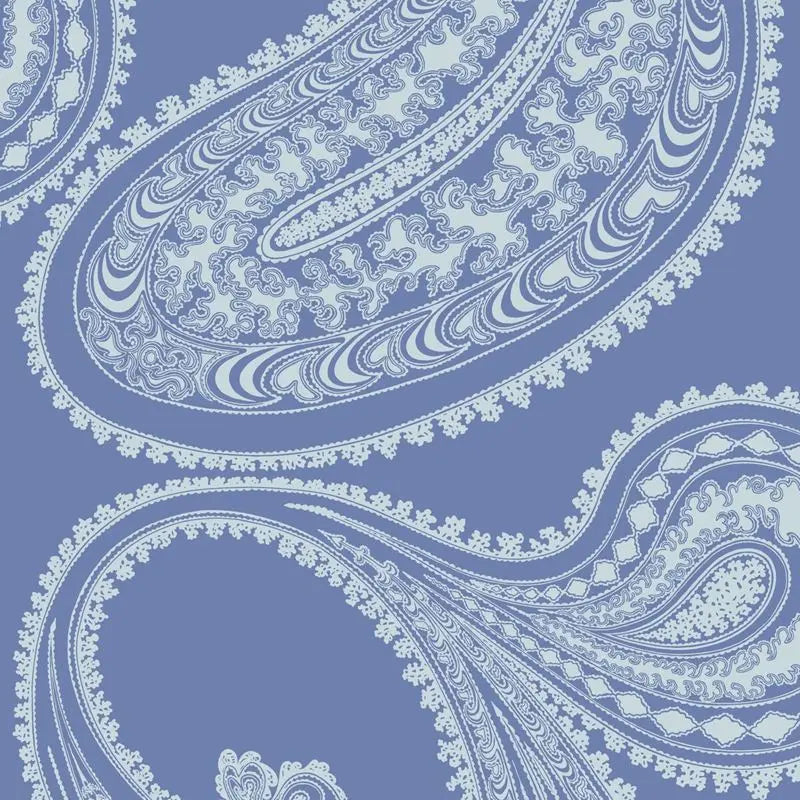 Cole & Son Wallpaper 112/9032.CS Rajapur Flock Blue/White