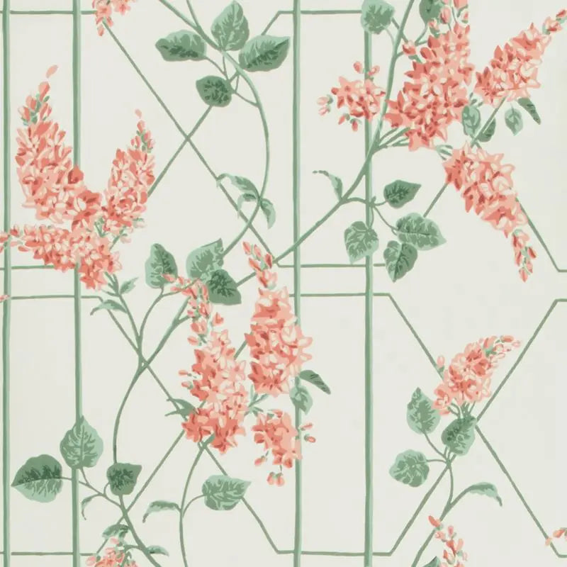 Cole & Son Wallpaper 115/5012.CS Wisteria Coral/Sage/Parch