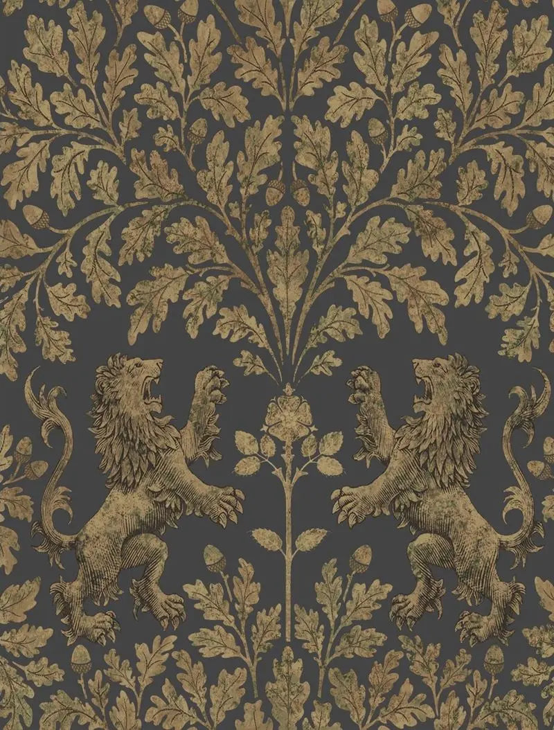 Cole & Son Wallpaper 116/10036.CS Boscobel Oak Ant Gold/Blk