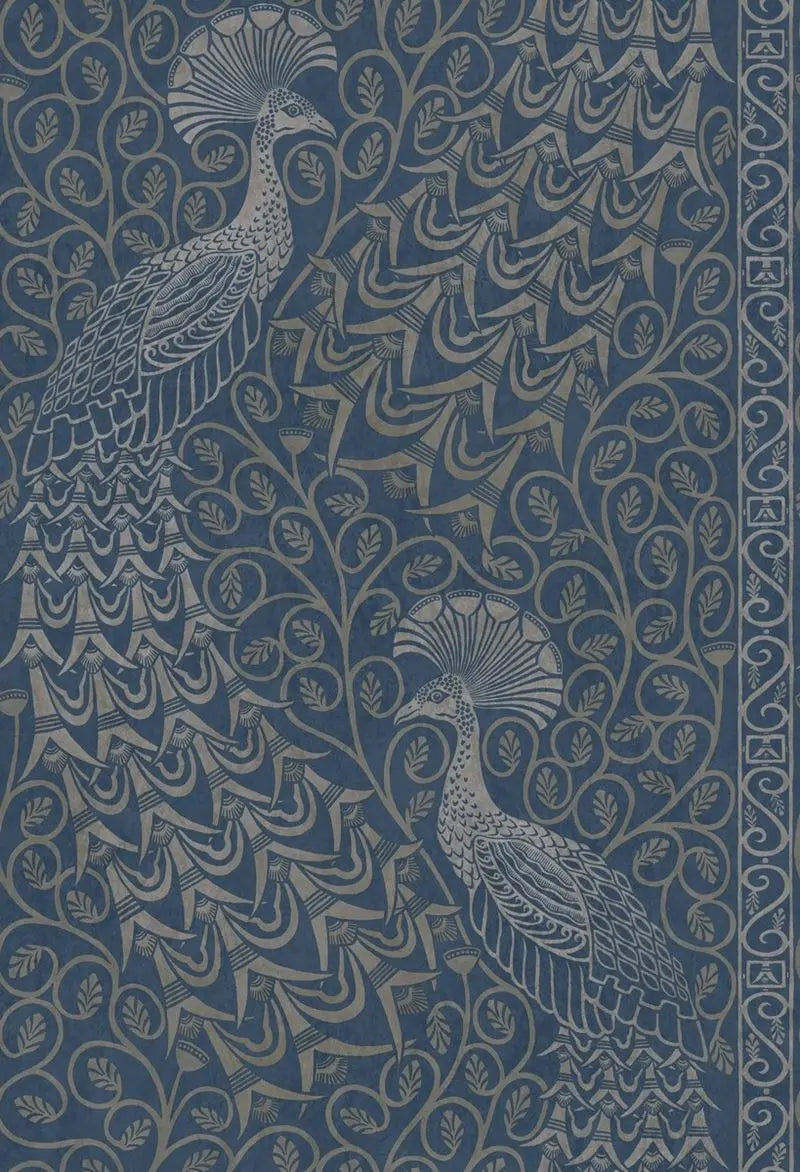 Cole & Son Wallpaper 116/8029.CS Pavo Parade Msilver/Denim