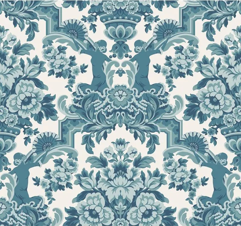 Cole & Son Wallpaper 117/13042.CS Lola Petrol Blues On White