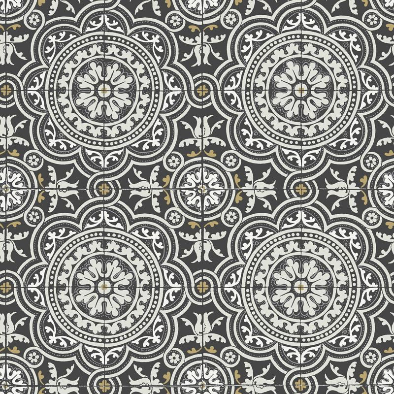 Cole & Son Wallpaper 117/8022.CS Piccadilly Grey & Metallic Gold On Black