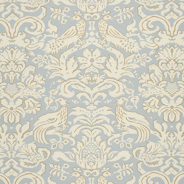 Schumacher Fabric 1328000 Aldwyn Damask Robin's Egg