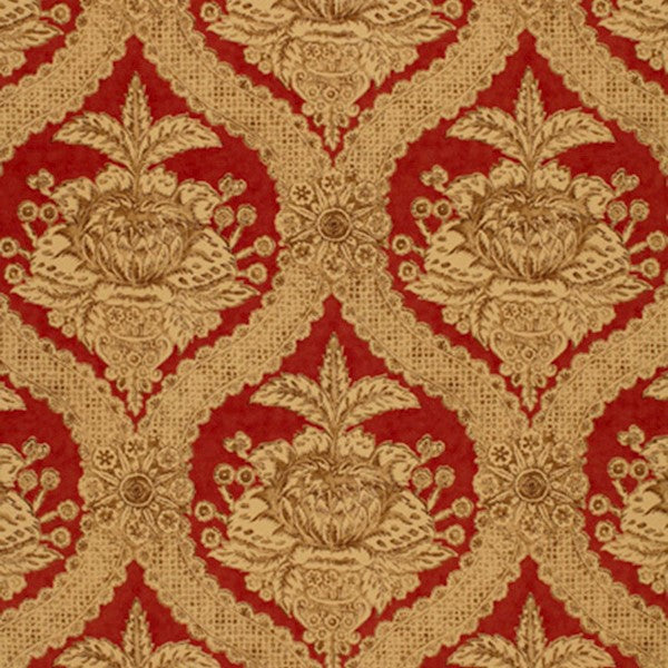 Schumacher Fabric 172781 Haddon Hall Damask Venetian Red