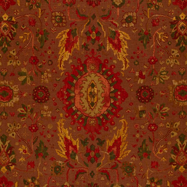 Schumacher Fabric 172791 Jahanara Carpet Spice Brown
